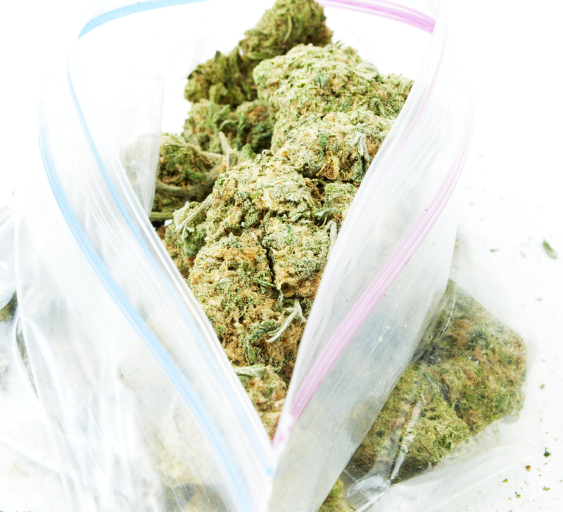 marijuana in the plastic